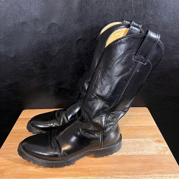 Justin Black Round Toe Boots‎ Size 6 1/2 D - Picture 2 of 11